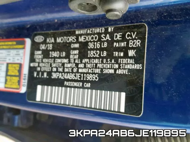 3KPA24AB6JE119895 фото 2