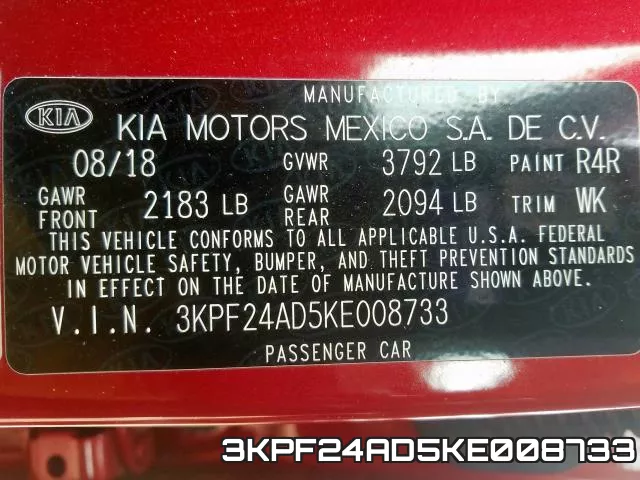 3KPF24AD5KE008733 фото 2
