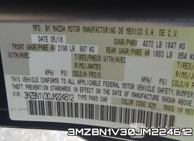 3MZBN1V30JM224612 фото 10