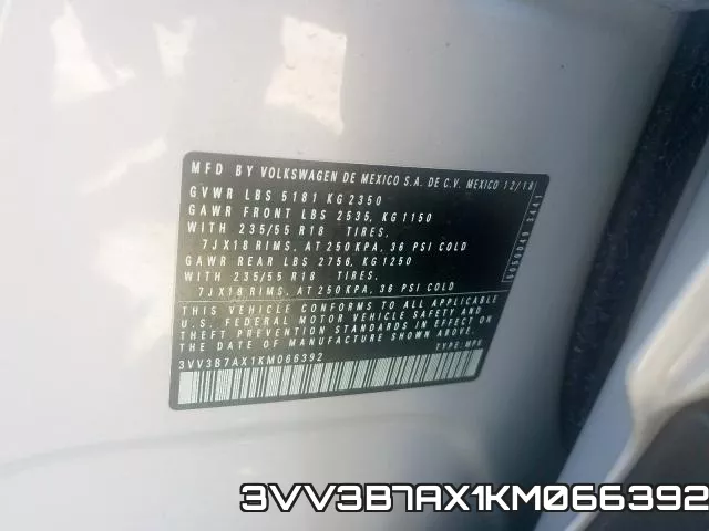 3VV3B7AX1KM066392 фото 2