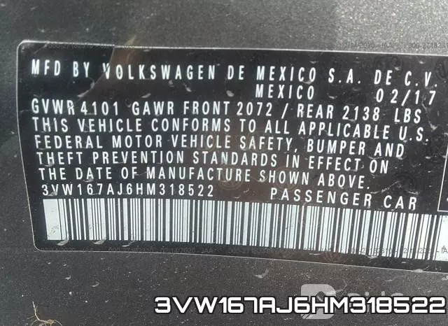 3VW167AJ6HM318522 фото 10