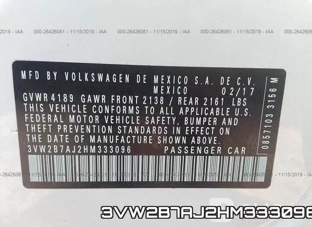 3VW2B7AJ2HM333096 фото 10