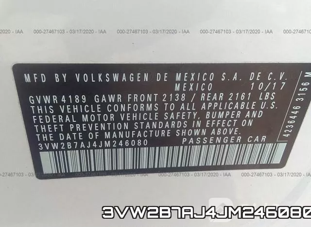 3VW2B7AJ4JM246080 фото 10