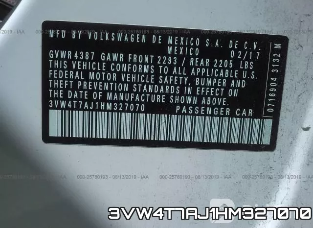 3VW4T7AJ1HM327070 фото 10