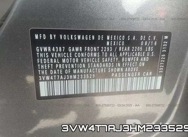 3VW4T7AJ3HM233529 фото 10