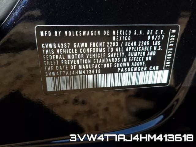 3VW4T7AJ4HM413618 фото 2