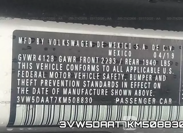 3VW5DAAT7KM508830 фото 10