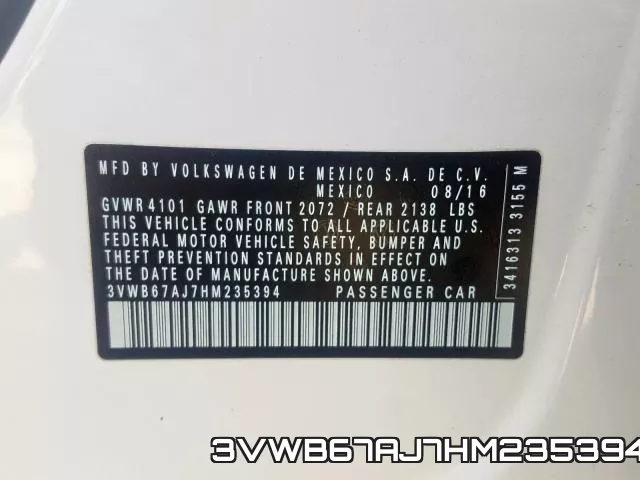 3VWB67AJ7HM235394 фото 2