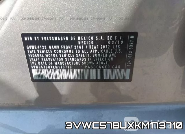 3VWC57BUXKM173710 фото 10