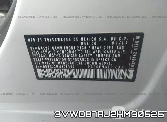 3VWDB7AJ2HM305257 фото 10