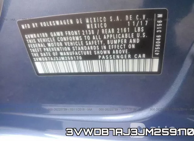 3VWDB7AJ3JM259170 фото 10