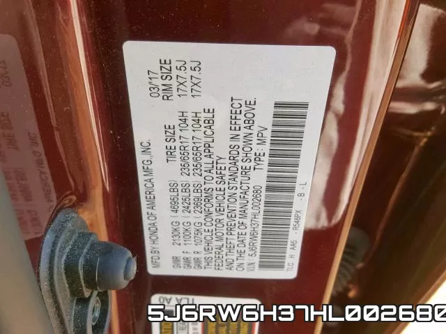 5J6RW6H37HL002680 фото 2