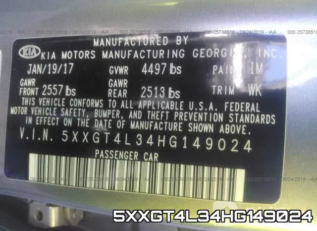 5XXGT4L34HG149024 фото 10