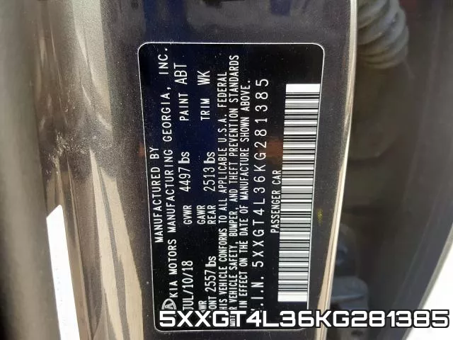 5XXGT4L36KG281385 фото 2