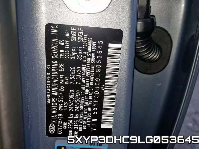 5XYP3DHC9LG053645 фото 2