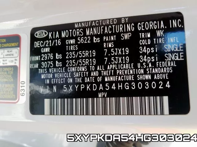 5XYPKDA54HG303024 фото 2