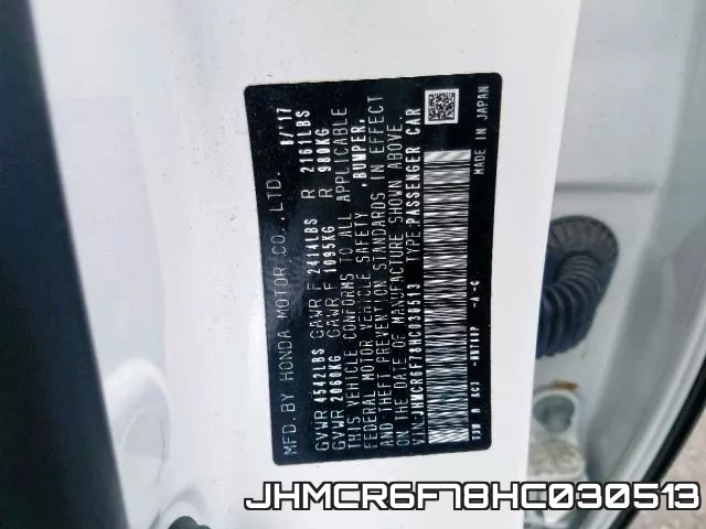 JHMCR6F78HC030513 фото 2