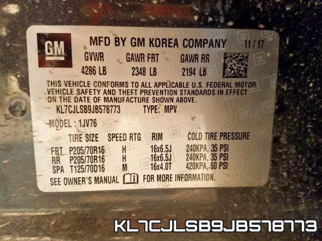 KL7CJLSB9JB578773 фото 2