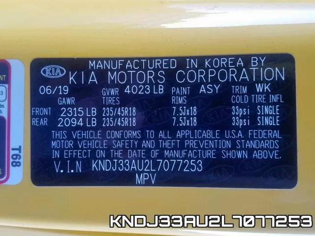 KNDJ33AU2L7077253 фото 2