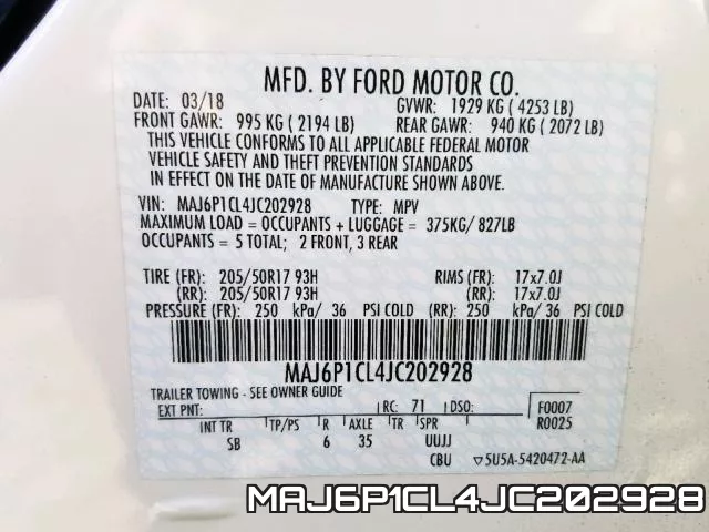 MAJ6P1CL4JC202928 фото 2