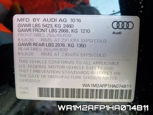 WA1M2AFP1HA074811 фото 2