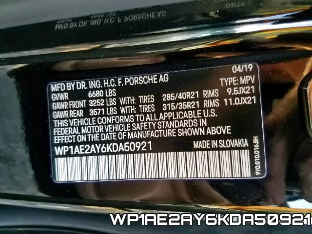 WP1AE2AY6KDA50921 фото 2