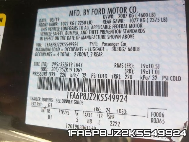 1FA6P8JZ2K5549924 фото 2