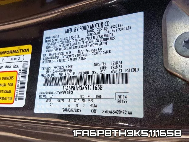 1FA6P8TH3K5111658 фото 2
