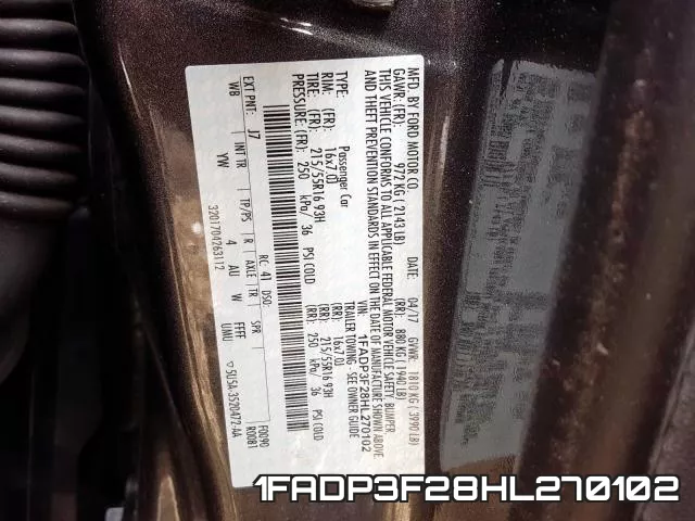 1FADP3F28HL270102 фото 2