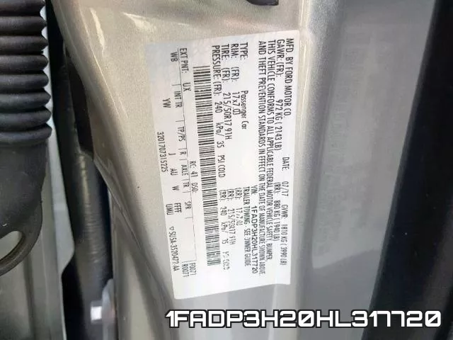 1FADP3H20HL317720 фото 2