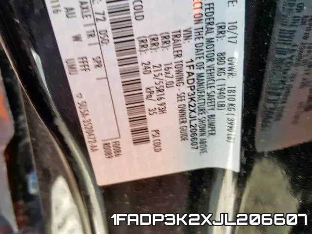 1FADP3K2XJL206607 фото 2