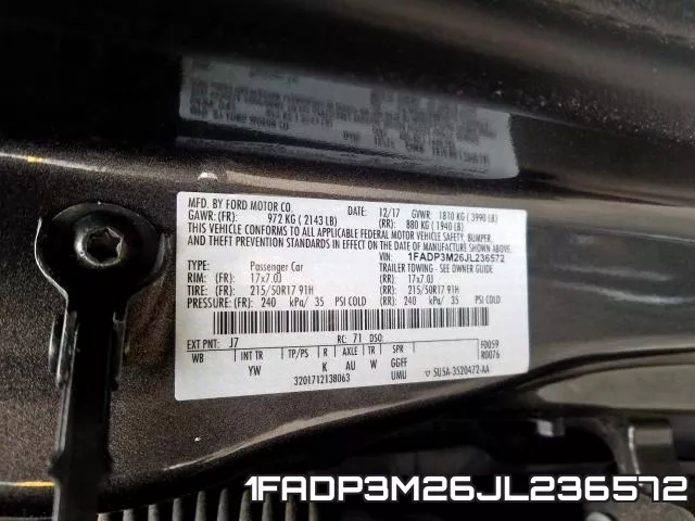 1FADP3M26JL236572 фото 2