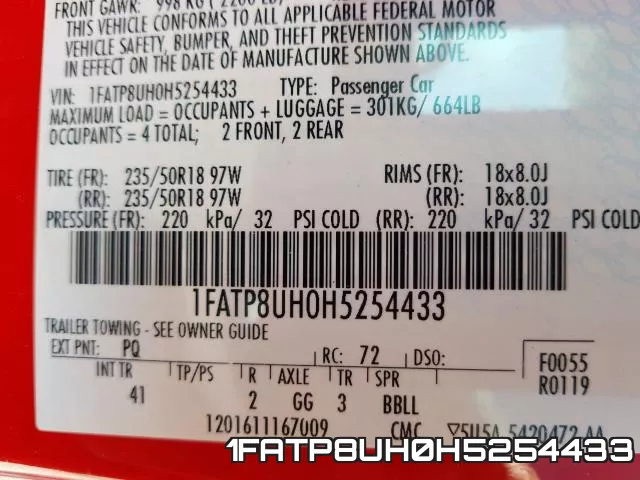 1FATP8UH0H5254433 фото 2