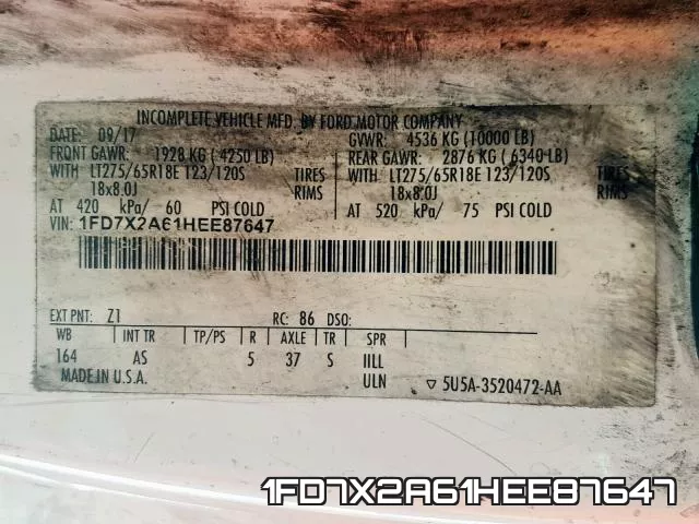 1FD7X2A61HEE87647 фото 2