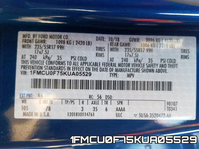 1FMCU0F75KUA05529 фото 2