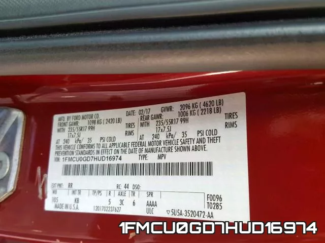 1FMCU0GD7HUD16974 фото 2