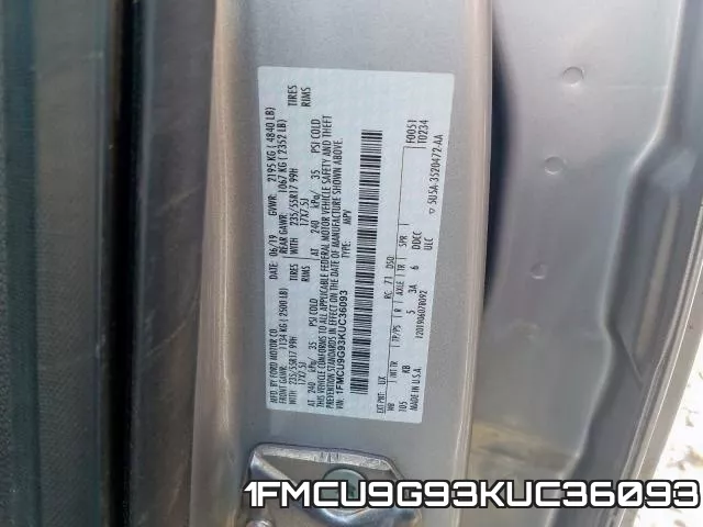 1FMCU9G93KUC36093 фото 2