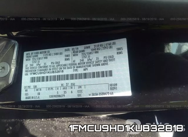 1FMCU9HD1KUB32818 фото 10