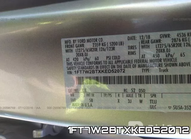 1FT7W2BTXKED52072 фото 10