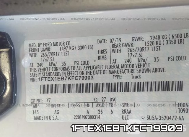 1FTEX1EB7KFC79903 фото 10