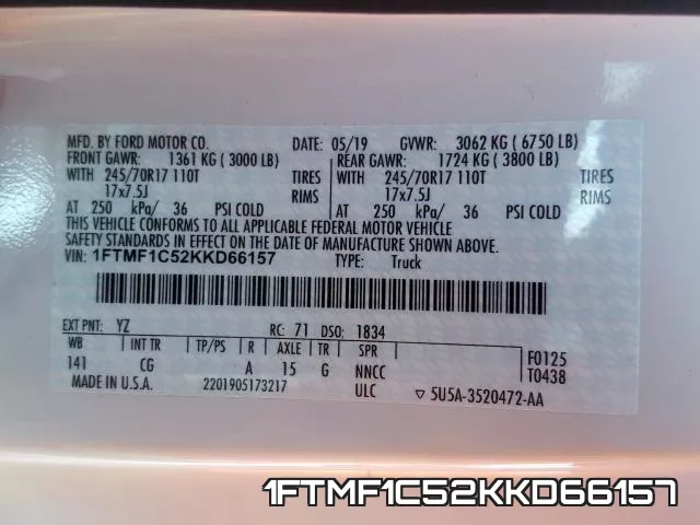 1FTMF1C52KKD66157 фото 2