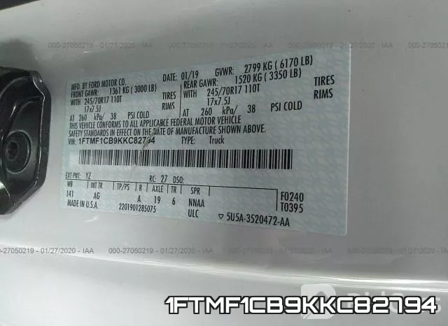 1FTMF1CB9KKC82794 фото 10