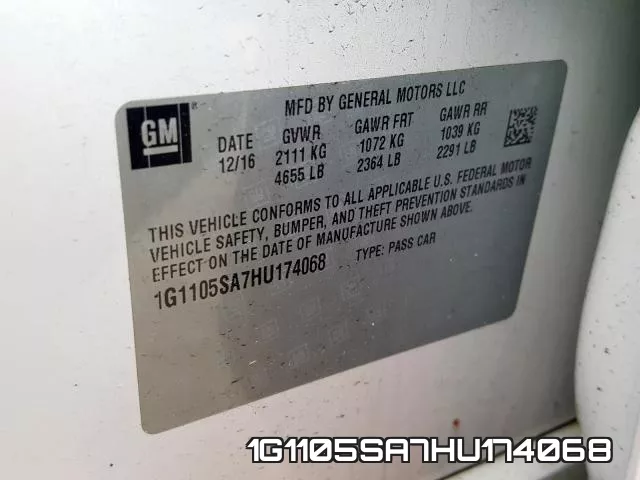 1G1105SA7HU174068 фото 2