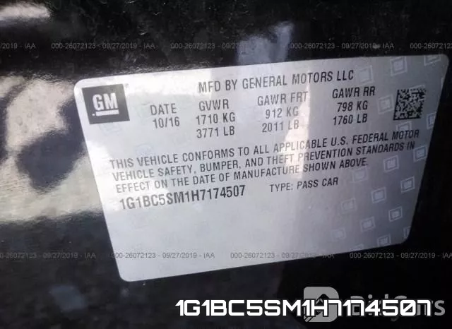 1G1BC5SM1H7174507 фото 10
