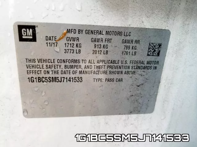 1G1BC5SM5J7141533 фото 2