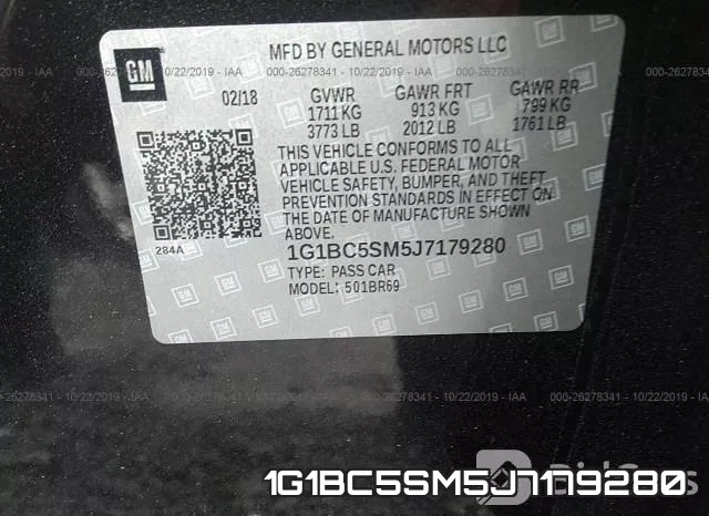 1G1BC5SM5J7179280 фото 10