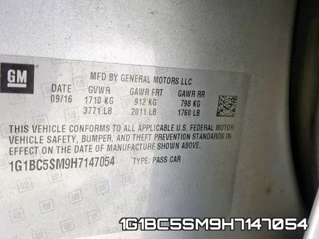 1G1BC5SM9H7147054 фото 2