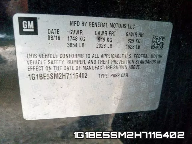 1G1BE5SM2H7116402 фото 2