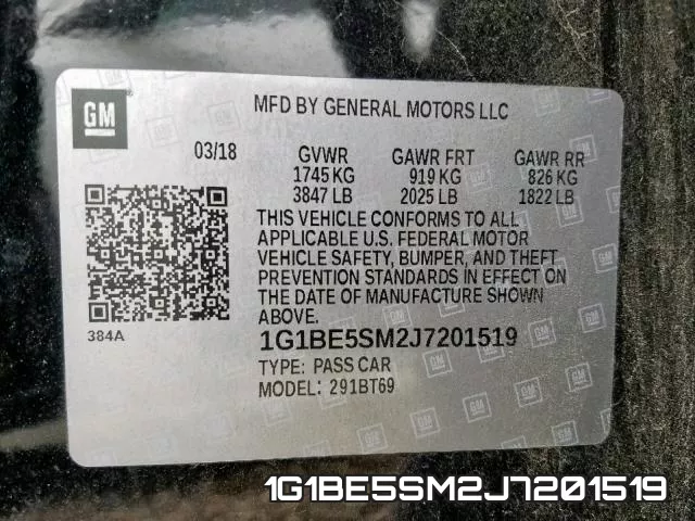1G1BE5SM2J7201519 фото 2