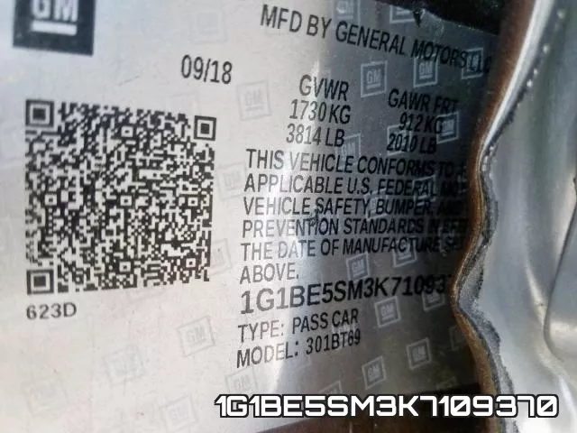 1G1BE5SM3K7109370 фото 2